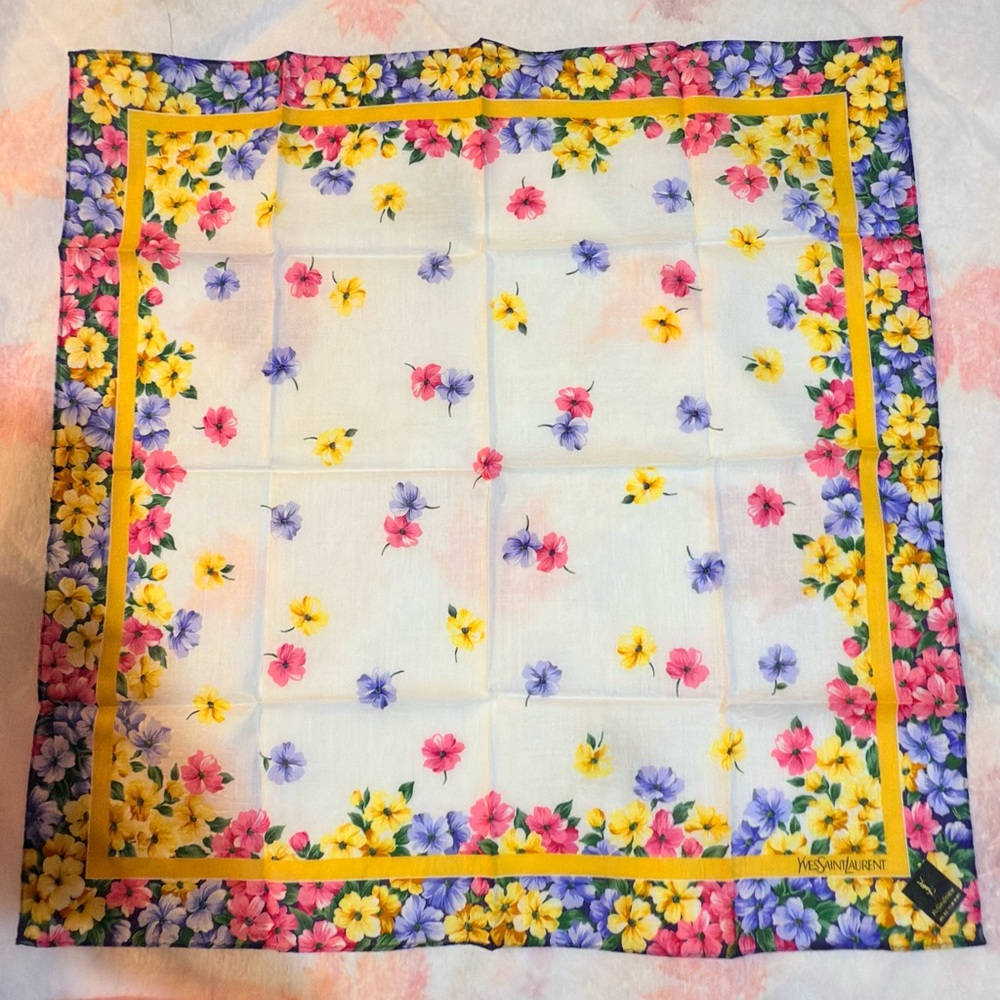 Yves Saint Laurent Multicolor Floral Scarf